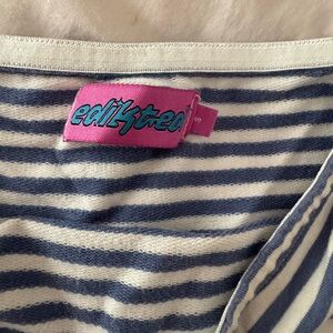 Edikted Navy and White Striped Tee